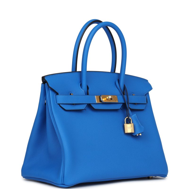 Hermes Birkin 30 Bleu Hydra Togo Gold Hardware - Image 2
