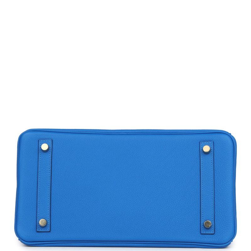 Hermes Birkin 30 Bleu Hydra Togo Gold Hardware - Image 5