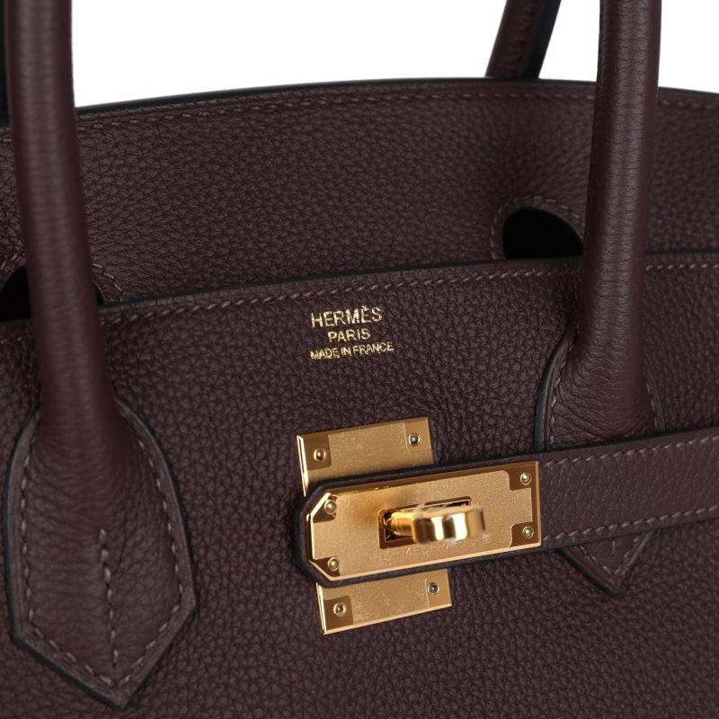 Hermes Birkin 30 Chocolat Togo Gold Hardware - Image 6