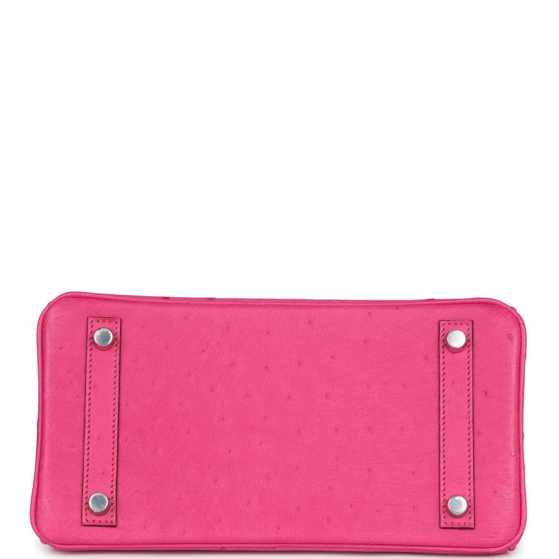 Hermes Birkin 25 Rose Tyrien Ostrich Palladium Hardware - Image 5