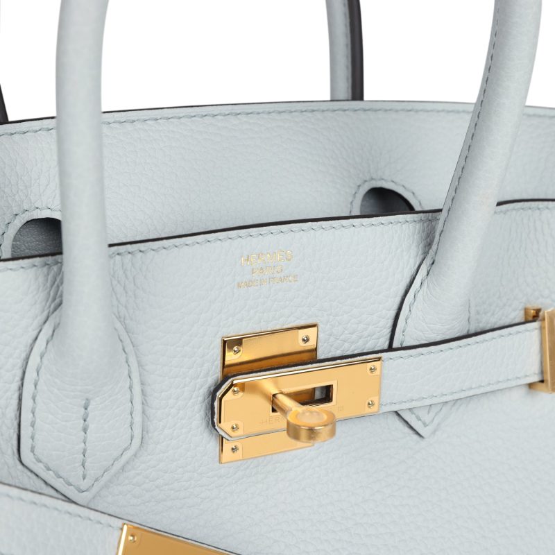 Hermes Birkin 30 Bleu Pale Togo Gold Hardware - Image 6