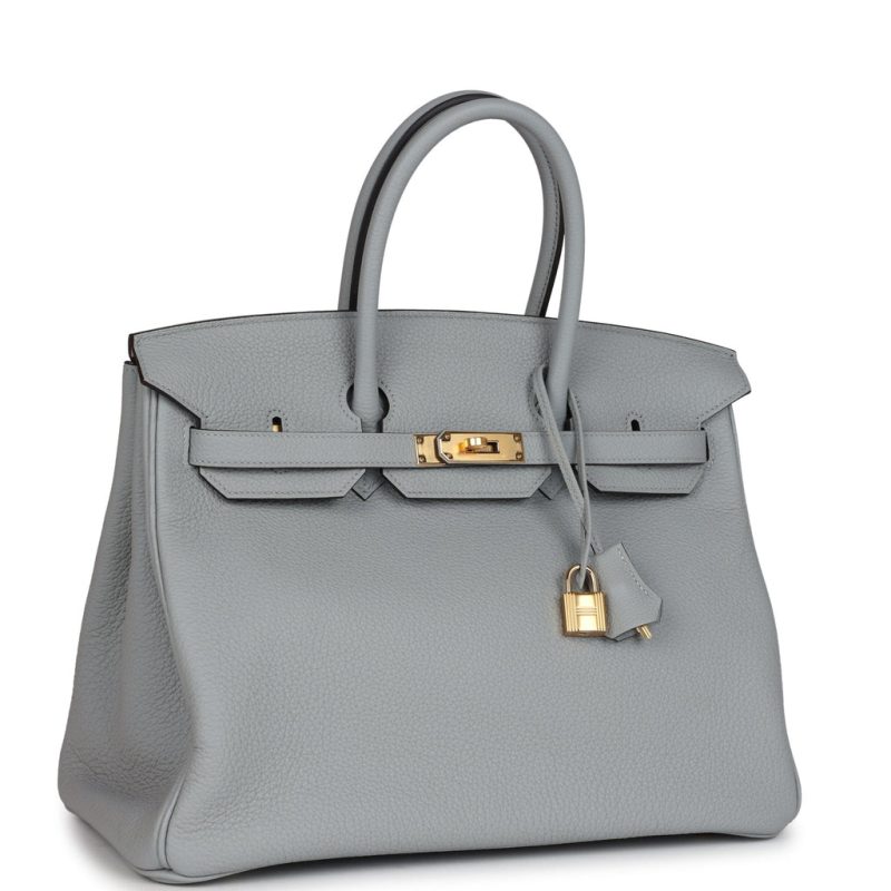 Hermes Birkin 35 Bleu Glacier Togo Gold Hardware - Image 2