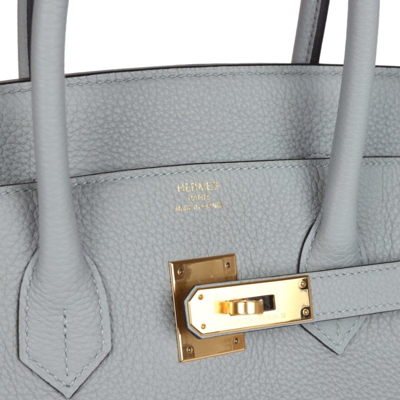 Hermes Birkin 35 Bleu Glacier Togo Gold Hardware - Image 6