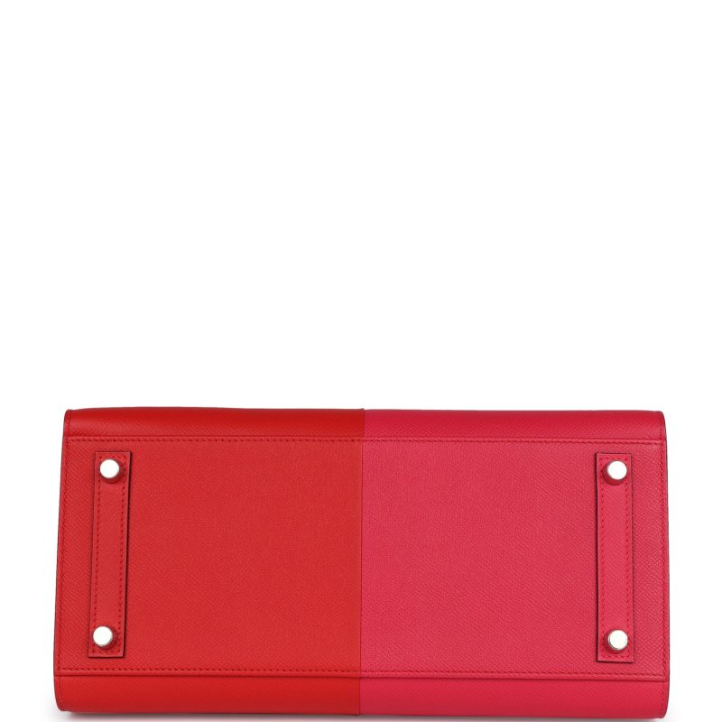 Hermes Casaque Birkin Sellier 30 Rouge De Coeur and Rose Extreme Epsom Palladium Hardware - Image 5