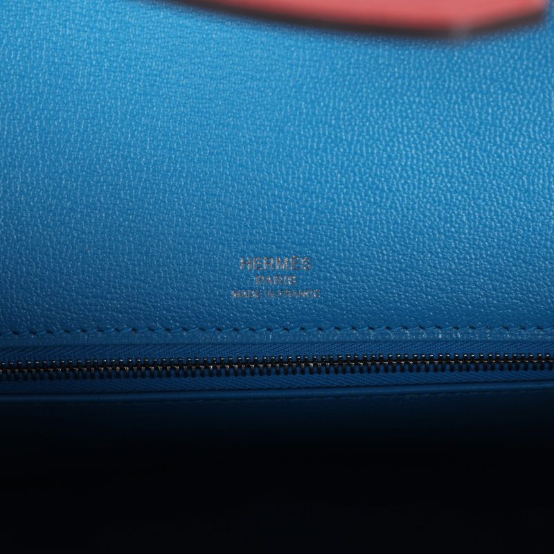 Hermes Casaque Birkin Sellier 30 Rouge De Coeur and Rose Extreme Epsom Palladium Hardware - Image 6