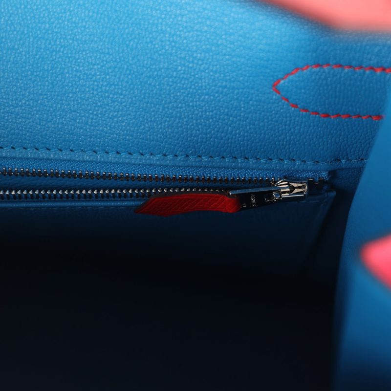 Hermes Casaque Birkin Sellier 30 Rouge De Coeur and Rose Extreme Epsom Palladium Hardware - Image 7