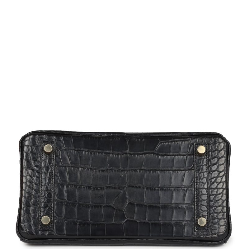 Hermes Birkin 25 Black Matte Alligator Gold Hardware - Image 5