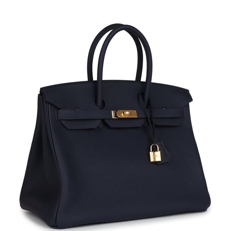 Hermes Birkin 35 Bleu Nuit Togo Gold Hardware - Image 2