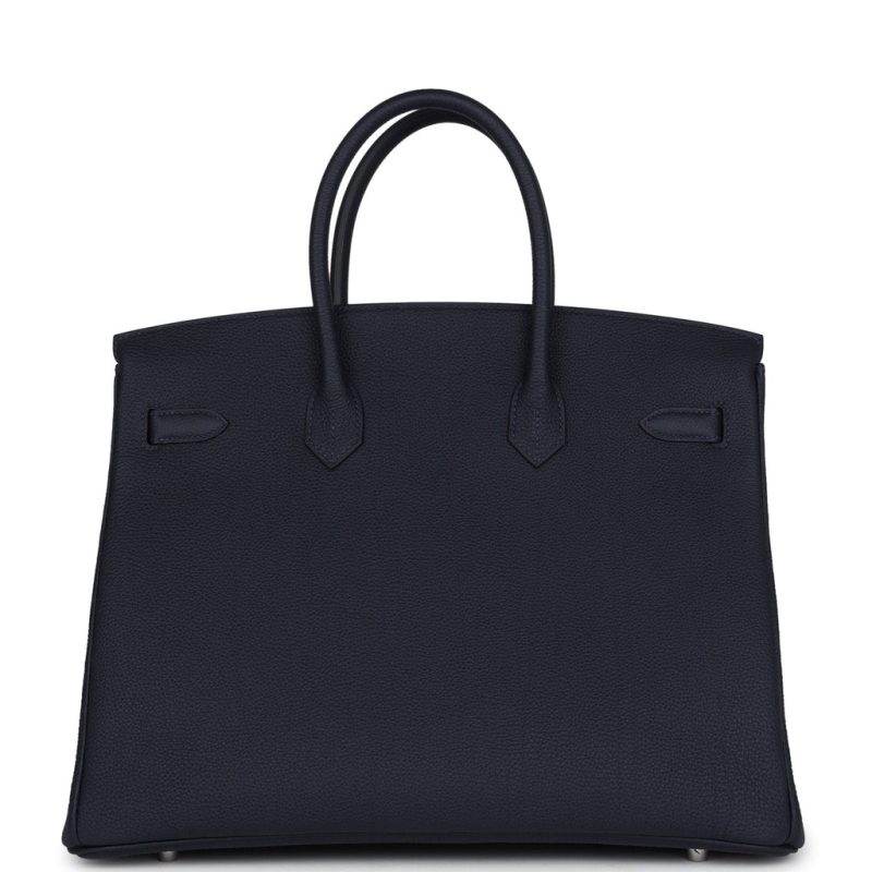 Hermes Birkin 35 Bleu Nuit Togo Palladium Hardware - Image 4