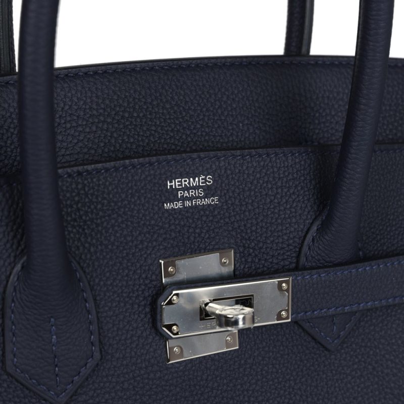 Hermes Birkin 35 Bleu Nuit Togo Palladium Hardware - Image 6