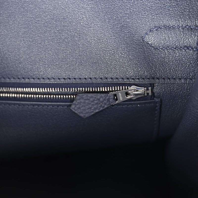 Hermes Birkin 35 Bleu Nuit Togo Palladium Hardware - Image 8