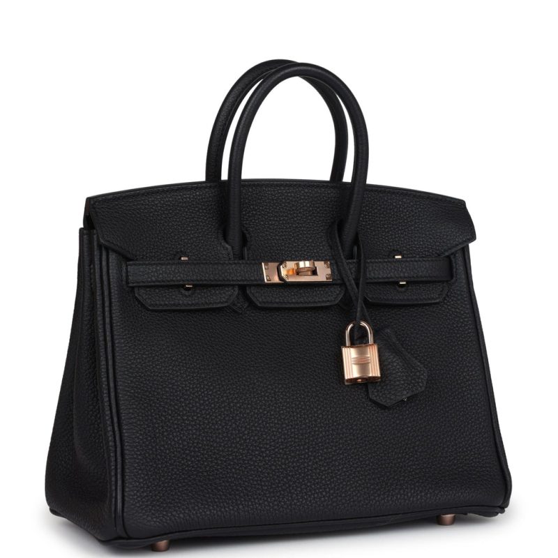 Hermes Birkin 25 Black Togo Rose Gold Hardware - Image 2