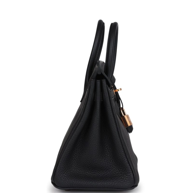Hermes Birkin 25 Black Togo Rose Gold Hardware - Image 3