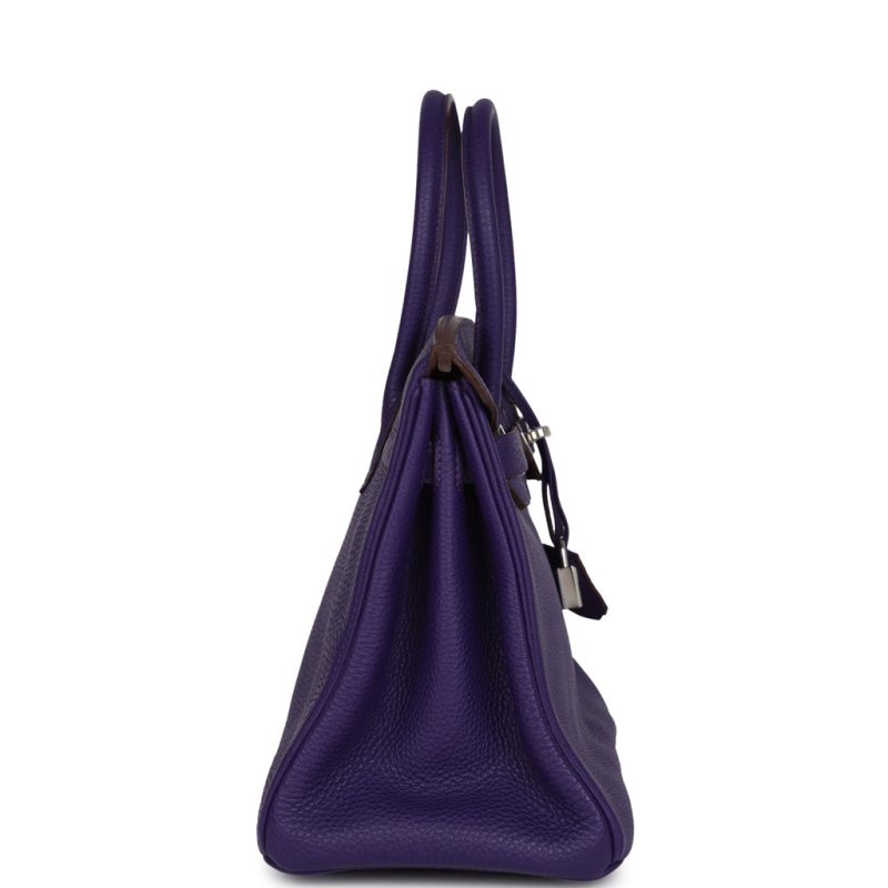 Hermes Birkin 30 Iris Clemence Palladium Hardware - Image 3