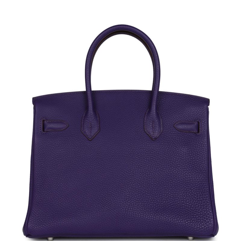 Hermes Birkin 30 Iris Clemence Palladium Hardware - Image 4