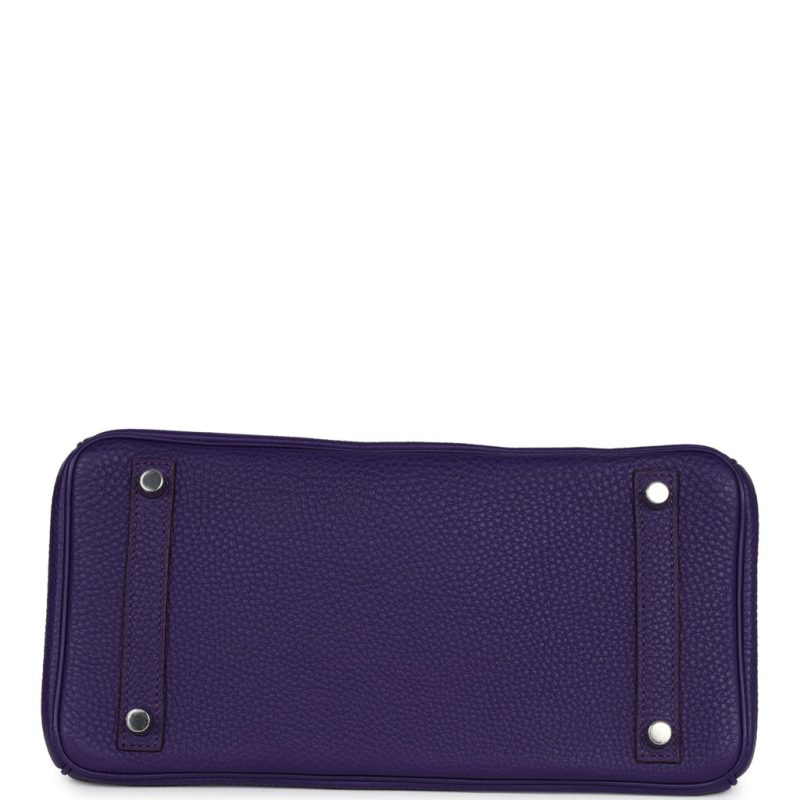 Hermes Birkin 30 Iris Clemence Palladium Hardware - Image 5
