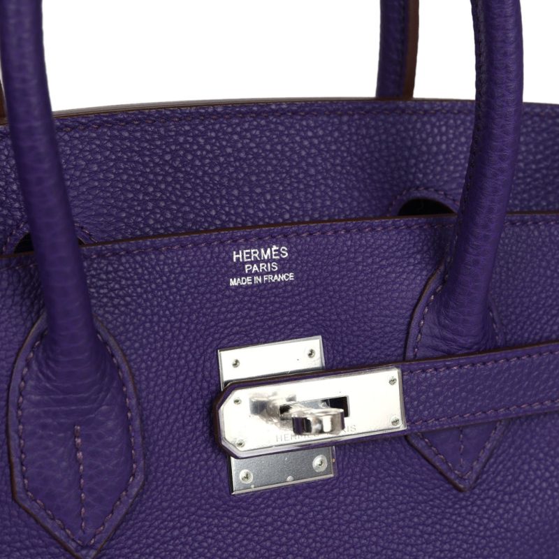 Hermes Birkin 30 Iris Clemence Palladium Hardware - Image 6