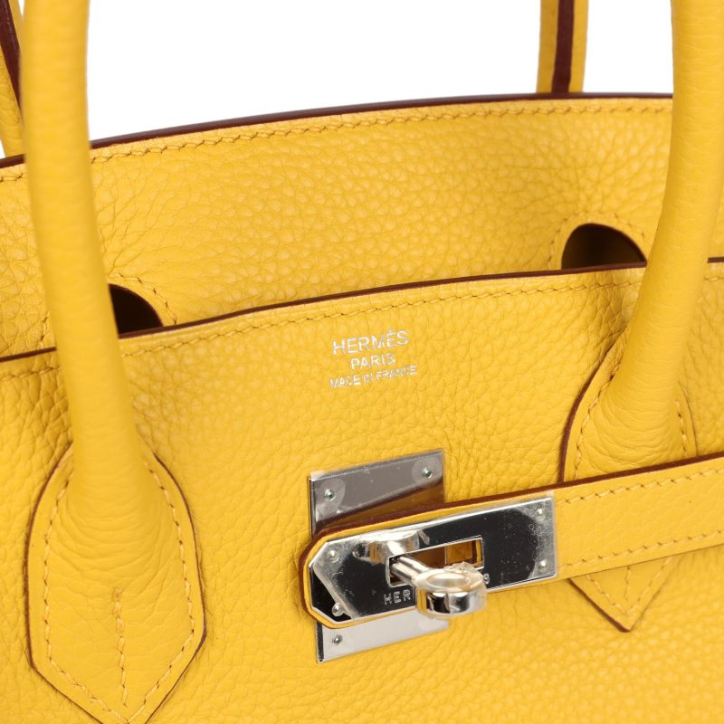 Hermes Birkin 30 Soleil Clemence Palladium Hardware - Image 6
