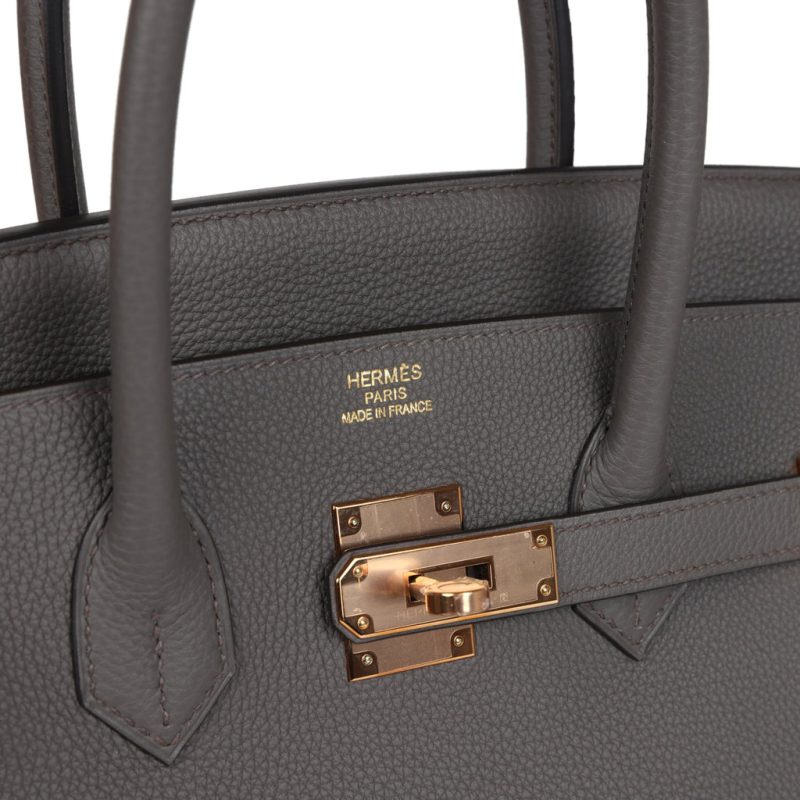 Hermes Birkin 35 Etain Togo Rose Gold Hardware - Image 6