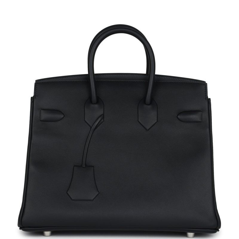 Hermes Birkin 25 Shadow Black Swift Palladium Hardware - Image 4