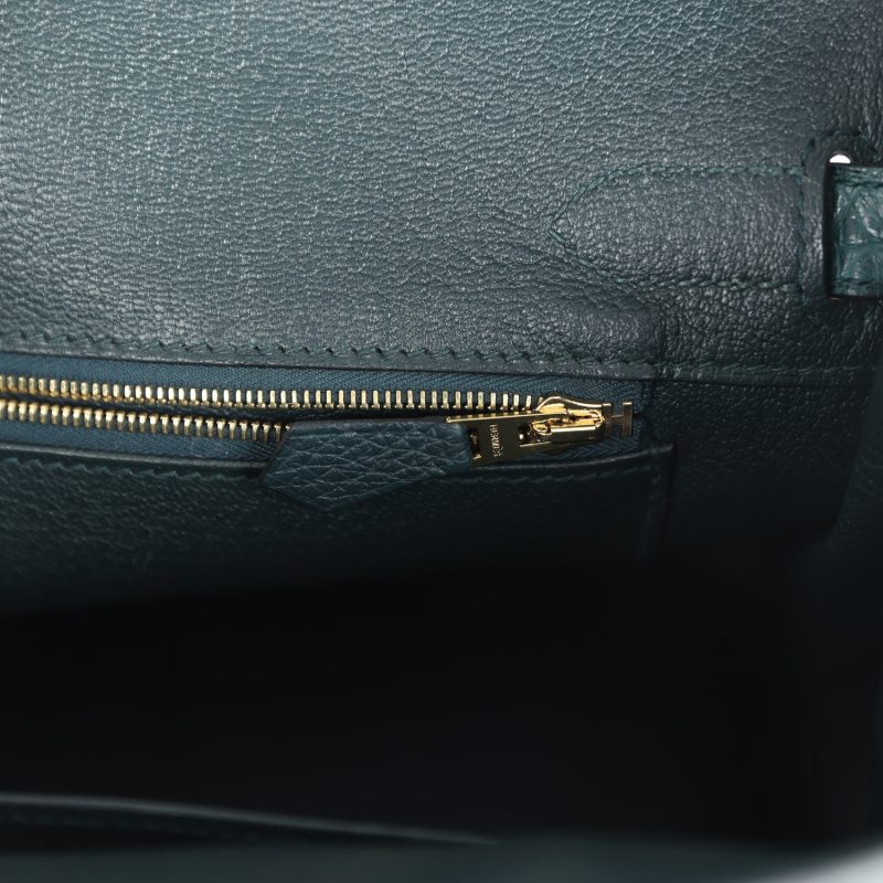 Hermes Birkin 30 Vert Cypress Togo and Matte Alligator Touch Gold Hardware - Image 8