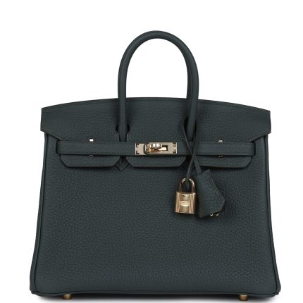 Hermes Birkin 25 Vert Mangrove Togo Permabrass Hardware