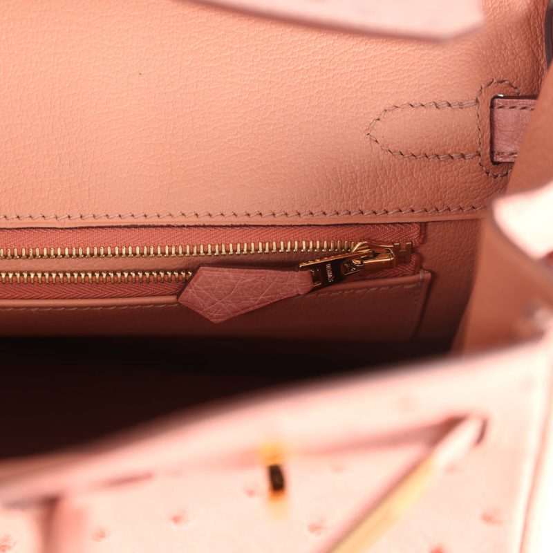 Hermes Birkin 25 Terre Cuite Ostrich Gold Hardware - Image 8