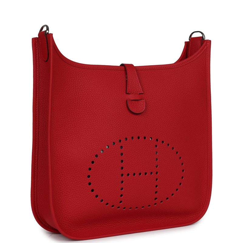 Hermes Evelyne III PM Vermillion Clemence Palladium Hardware - Image 2