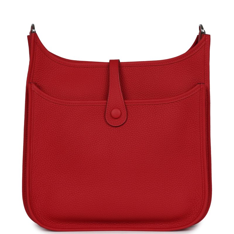 Hermes Evelyne III PM Vermillion Clemence Palladium Hardware - Image 5