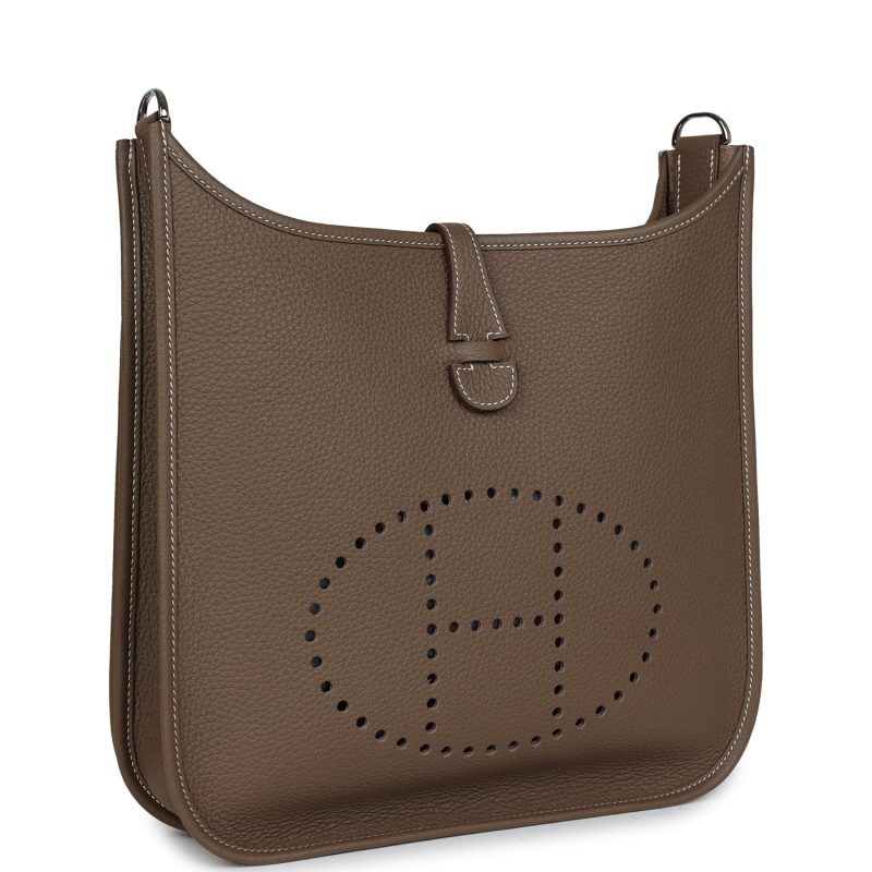 Hermes Evelyne III PM Etoupe Clemence Palladium Hardware - Image 2