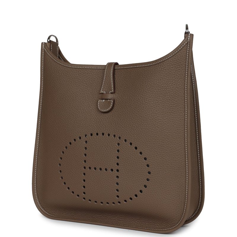 Hermes Evelyne III PM Etoupe Clemence Palladium Hardware - Image 3