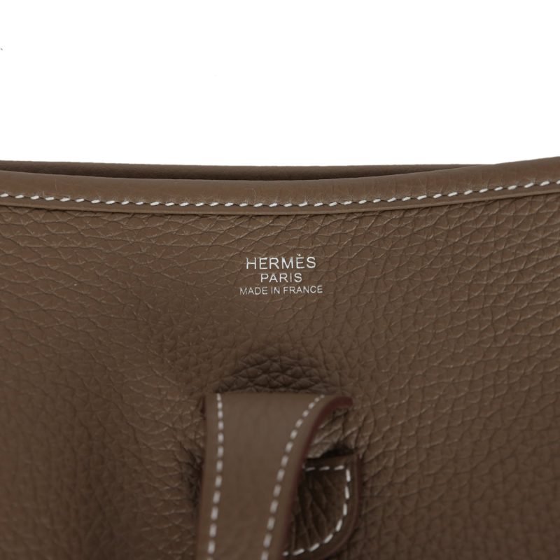 Hermes Evelyne III PM Etoupe Clemence Palladium Hardware - Image 6