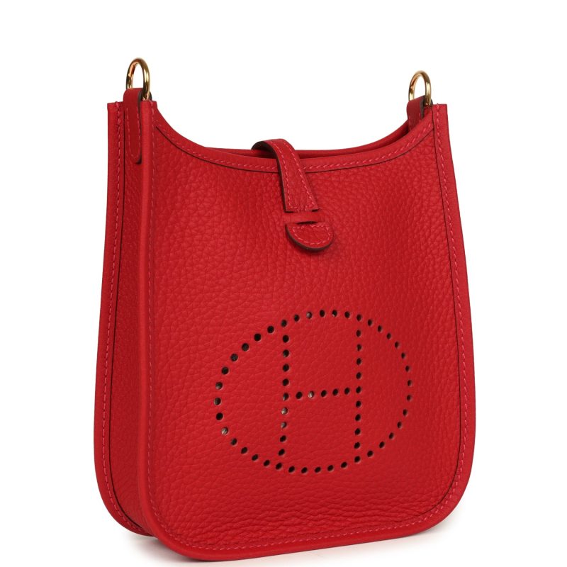 Hermes Evelyne TPM Vermillion Clemence Gold Hardware - Image 2