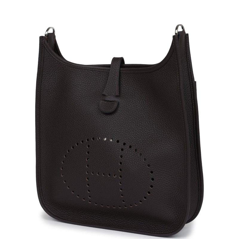 Hermes Evelyne III PM Macassar Clemence Palladium Hardware - Image 3