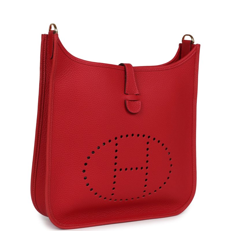 Hermes Evelyne III PM Vermillon Clemence Gold Hardware - Image 2