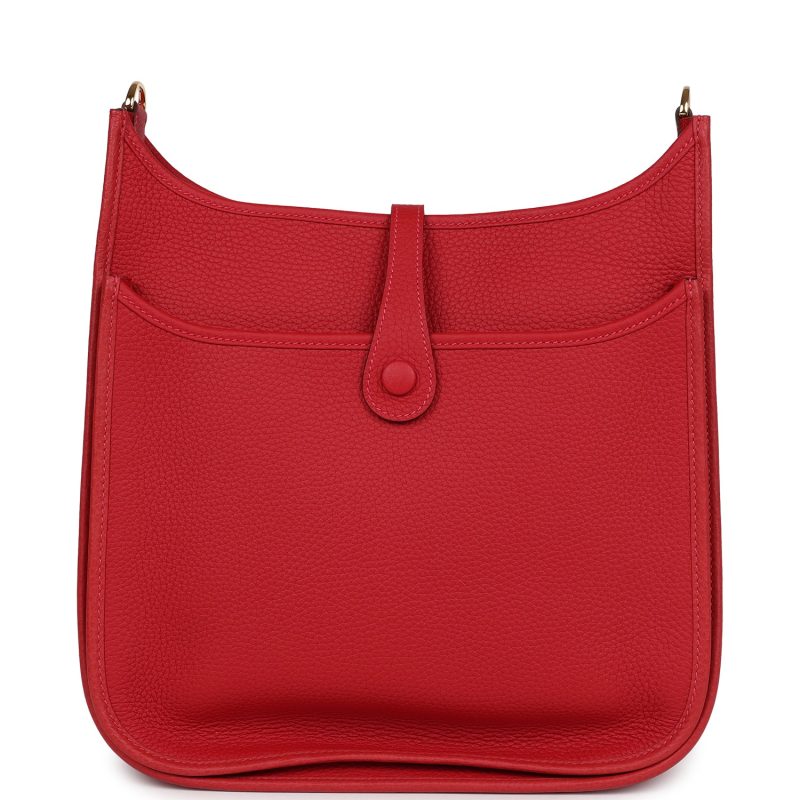Hermes Evelyne III PM Vermillon Clemence Gold Hardware - Image 5