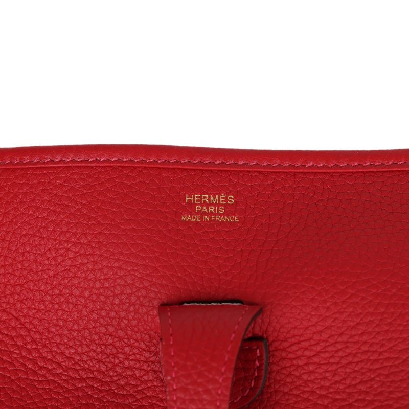 Hermes Evelyne III PM Vermillon Clemence Gold Hardware - Image 7