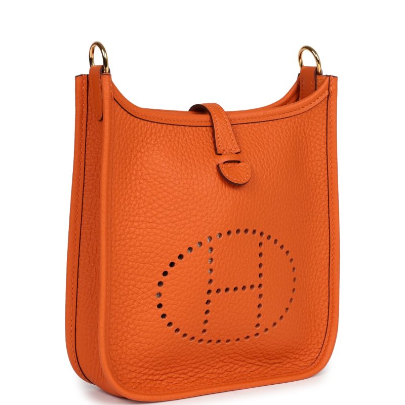 Hermes Evelyne TPM Orange Clemence Gold Hardware - Image 2