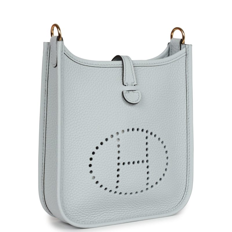 Hermes Evelyne TPM Bleu Pale Clemence Gold Hardware - Image 2