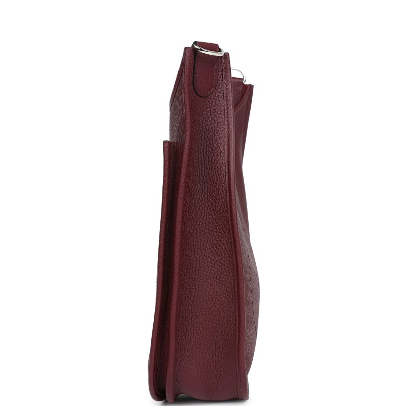 Hermes Evelyne III PM Bordeaux Clemence Palladium Hardware - Image 3