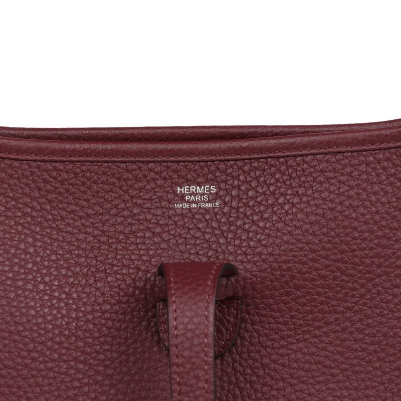 Hermes Evelyne III PM Bordeaux Clemence Palladium Hardware - Image 5