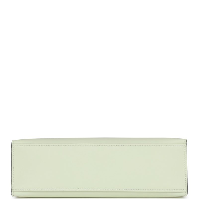 Hermes Kelly Pochette Vert Fizz Swift Palladium Hardware - Image 5