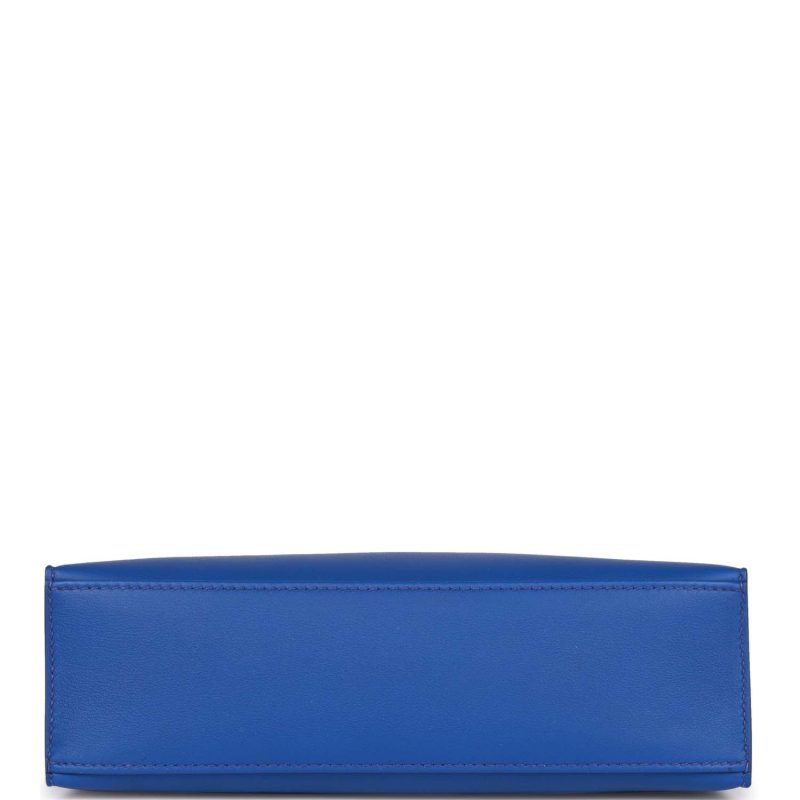 Hermes Kelly Pochette Bleu Royal Swift Palladium Hardware - Image 5
