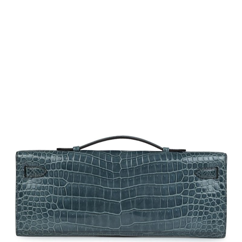 Hermes Kelly Cut Colvert Shiny Porosus Crocodile Gold Hardware - Image 4