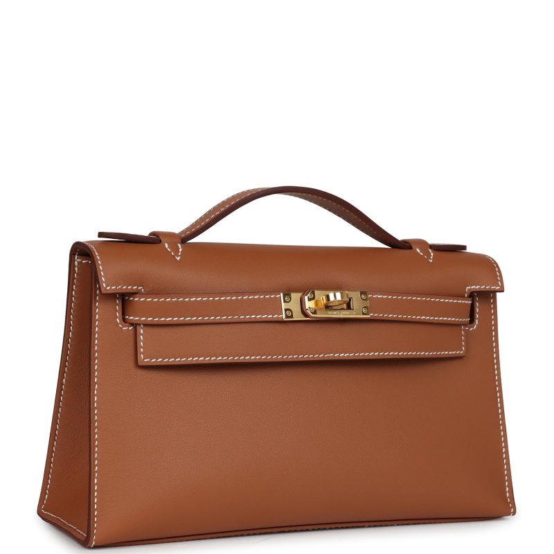 Hermes Kelly Pochette Gold Swift Gold Hardware - Image 2