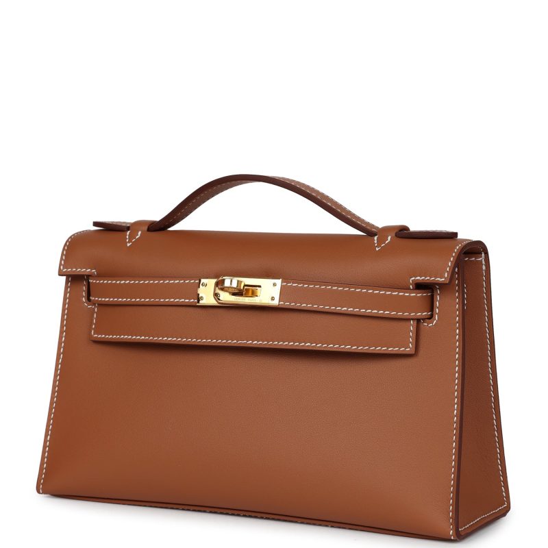 Hermes Kelly Pochette Gold Swift Gold Hardware - Image 3