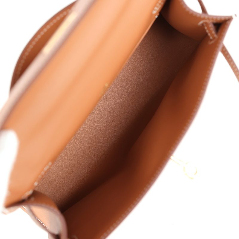 Hermes Kelly Pochette Gold Swift Gold Hardware - Image 8