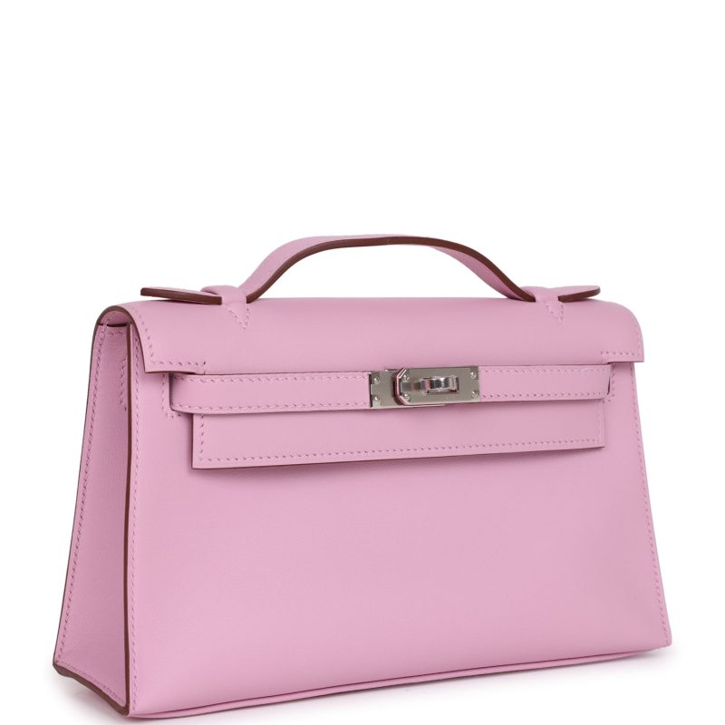 Hermes Kelly Pochette Mauve Sylvestre Swift Palladium Hardware - Image 2