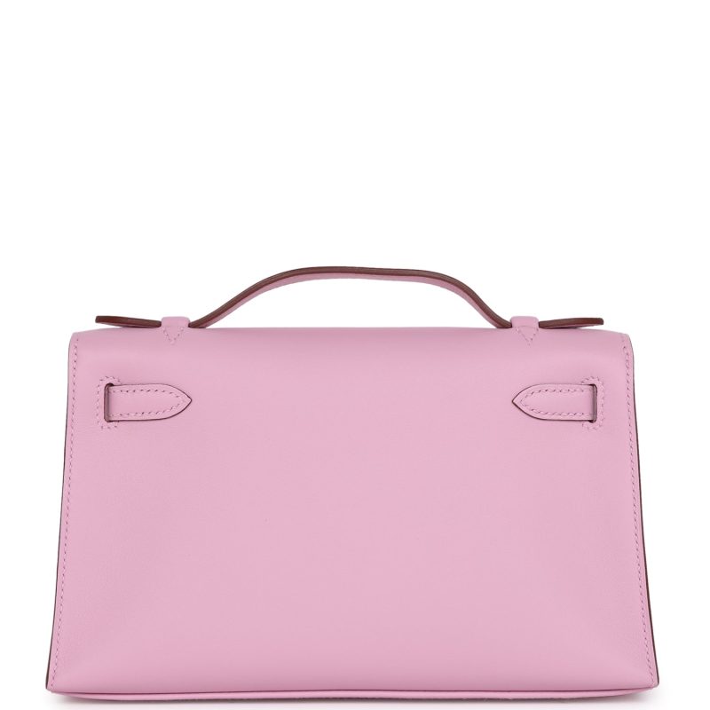 Hermes Kelly Pochette Mauve Sylvestre Swift Palladium Hardware - Image 5