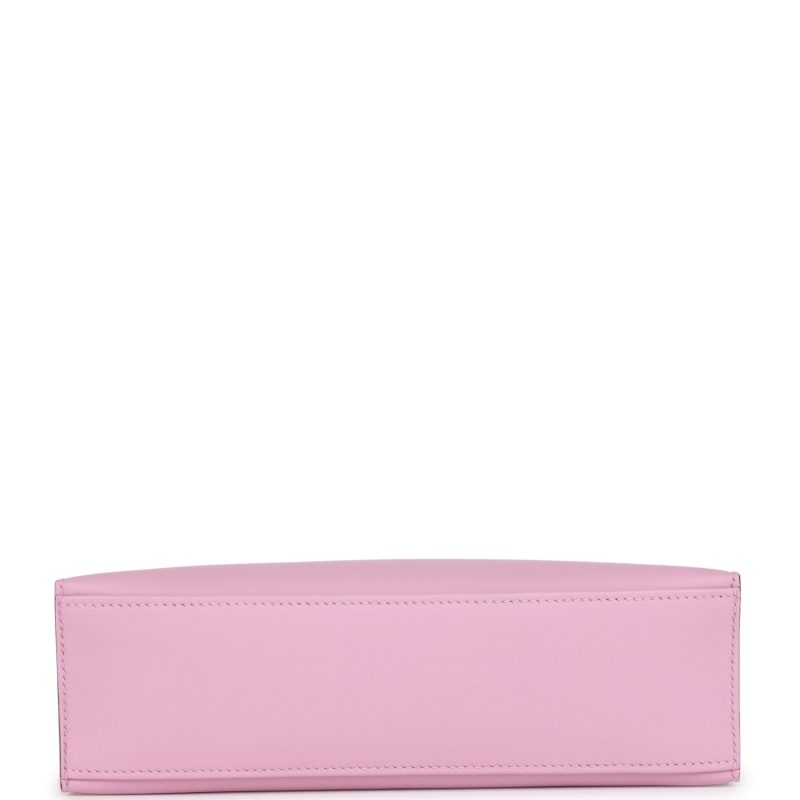 Hermes Kelly Pochette Mauve Sylvestre Swift Palladium Hardware - Image 6